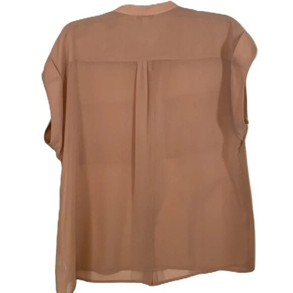 Cabi By Anthropologie Top Cabichai Tea Sheer 970 Cap Sleeve Blouse Medium - Picture 8 of 13